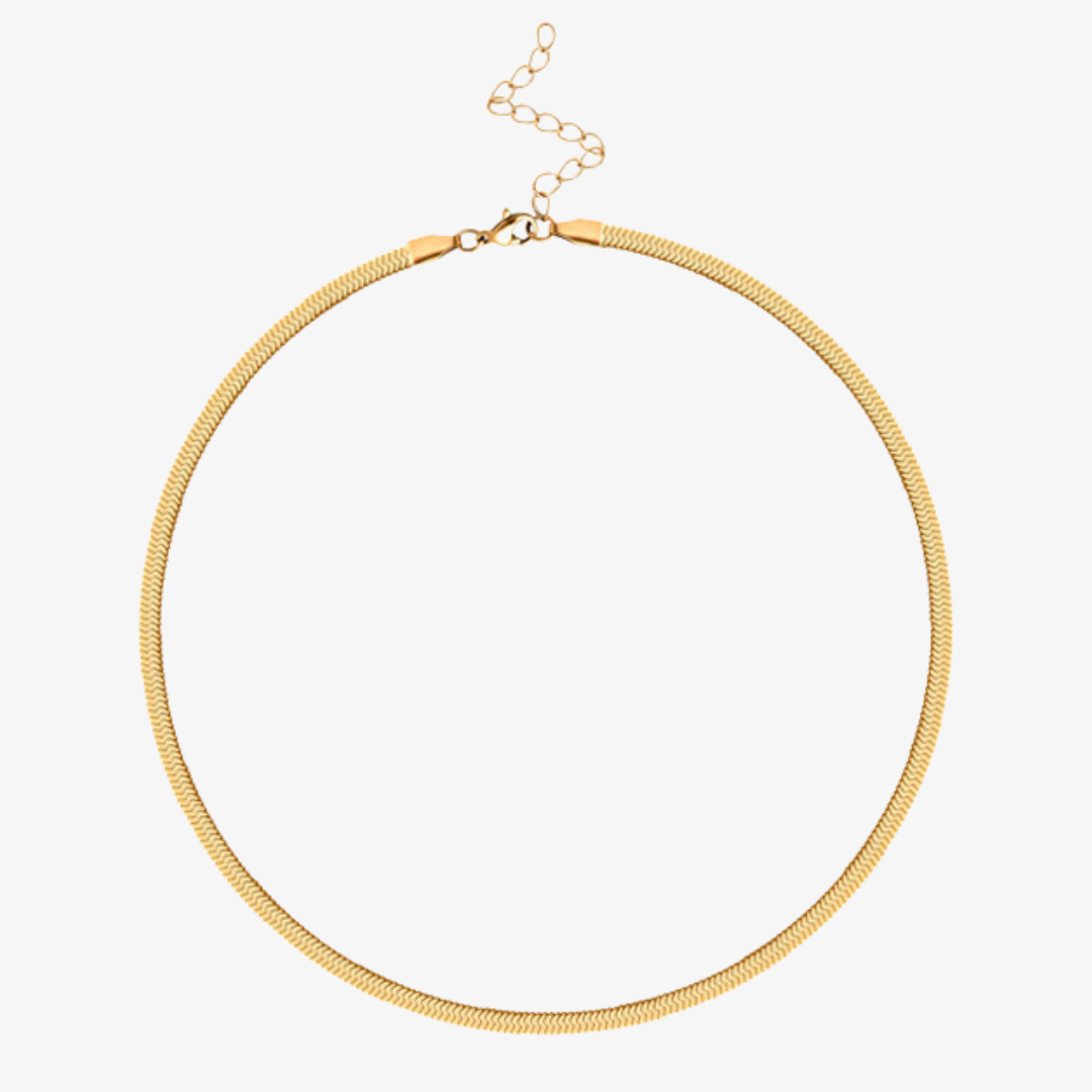 Women’s Snake Chain Necklace – Kendall Herringbone Design