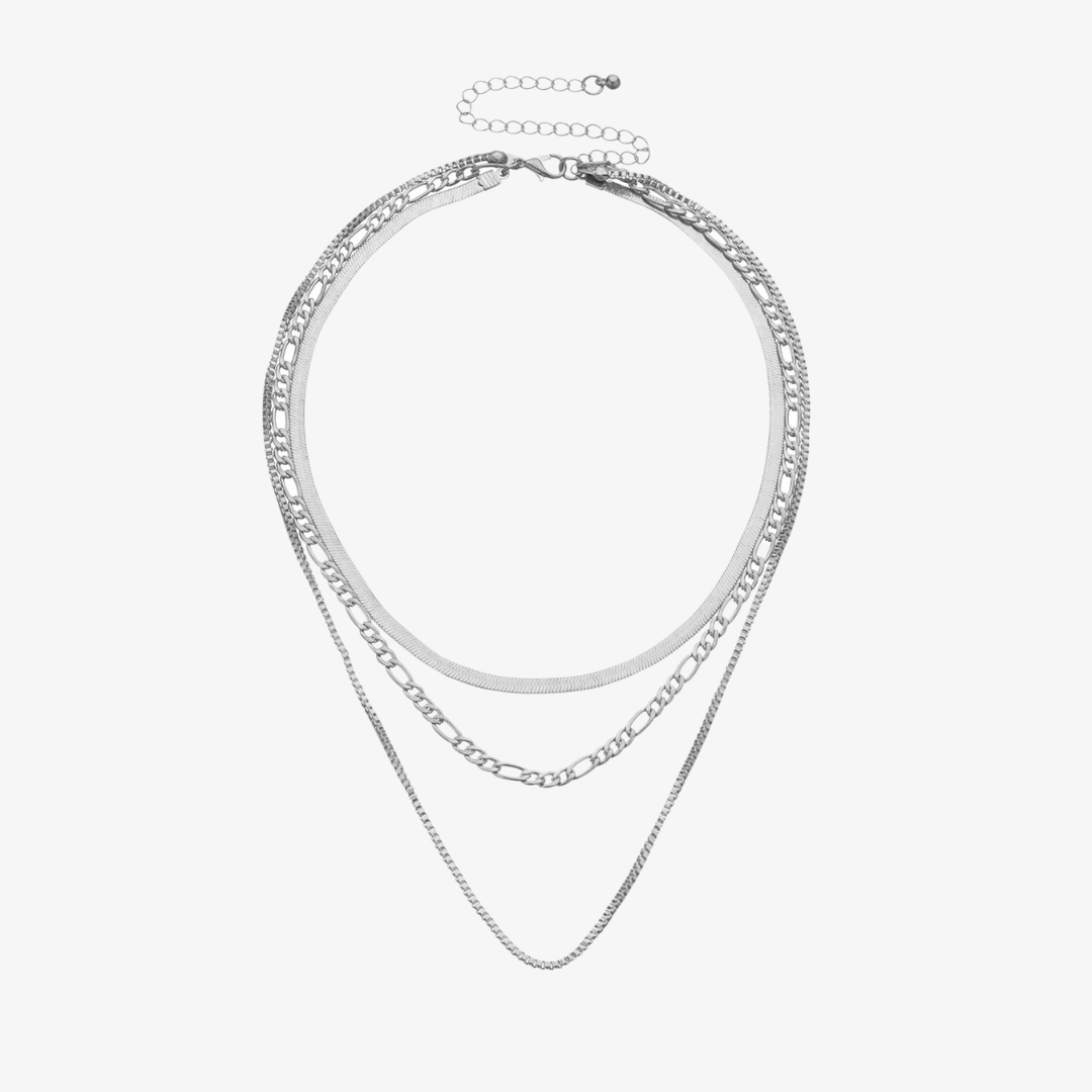 Women’s Layered Necklace – Boho Triple Chain Design