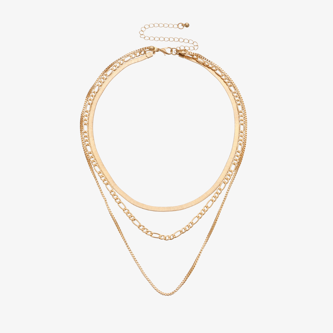 Women’s Layered Necklace – Boho Triple Chain Design